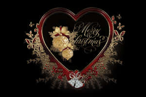 Elegant Christmas Heart Greeting PNG image with transparent background