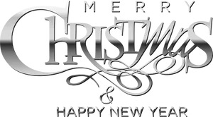 Elegant Christmas New Year Greeting PNG Image