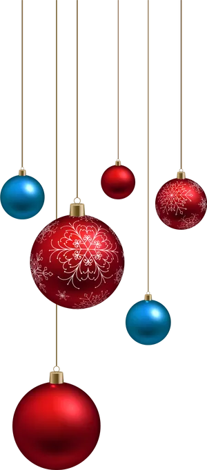 Elegant Christmas Ornaments PNG Image