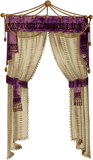 Elegant Classic Curtains Design PNG image with transparent background