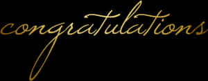 Golden Cursive Congratulation Clipart PNG image with transparent background