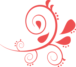 Elegant Coral Flourish Design PNG Image