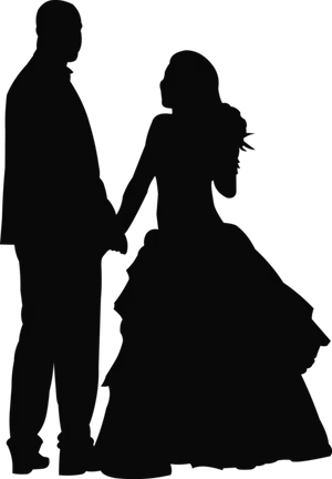 Elegant Couple Silhouette PNG Image