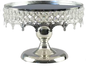 Elegant Crystal Cake Stand PNG Image