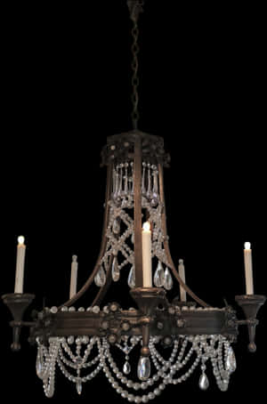Elegant Crystal Chandelier PNG image with transparent background