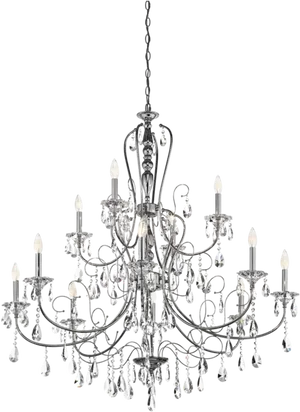 Elegant Crystal Chandelier PNG Image