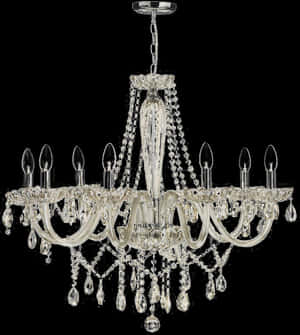 Elegant Crystal Chandelier PNG image with transparent background