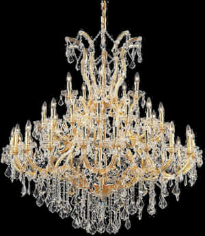Elegant Crystal Chandelier PNG image with transparent background