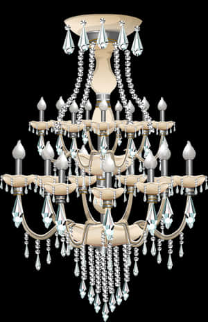 Elegant Crystal Chandelier Design PNG image with transparent background