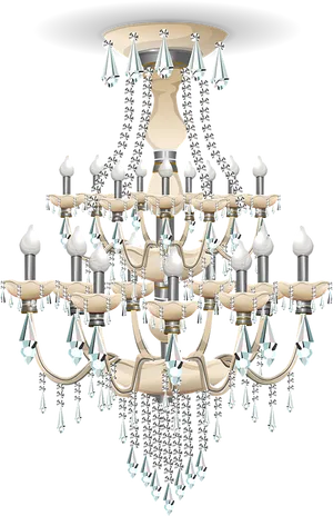 Elegant Crystal Chandelier Design PNG Image