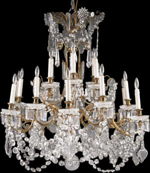 Elegant Crystal Chandelier PNG image with transparent background