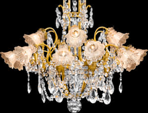 Elegant Crystal Chandelier PNG image with transparent background