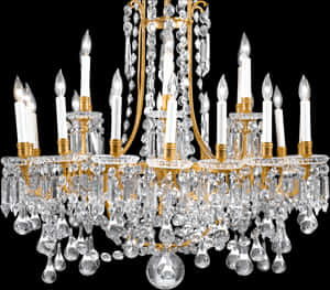 Elegant Crystal Chandelier Illumination PNG image with transparent background