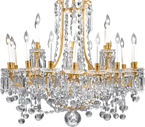 Elegant Crystal Chandelier Illumination PNG Image