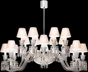 Elegant Crystal Chandelier Lighting PNG image with transparent background