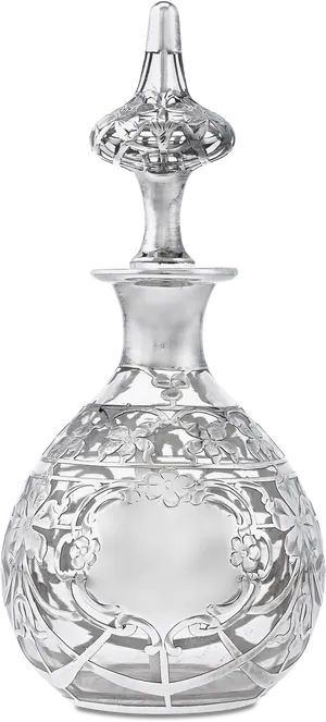 Elegant Crystal Perfume Bottle PNG Image