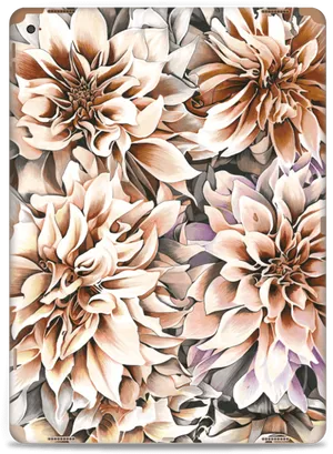 Elegant Dahlia Artwork PNG Image