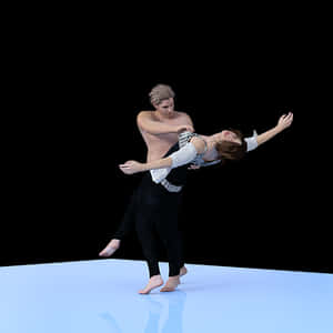 Elegant Dance Pose Couple PNG image with transparent background
