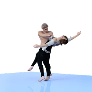 Elegant Dance Pose Couple PNG Image