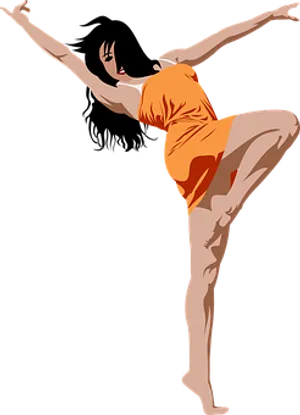 Elegant Dance Pose Vector PNG Image