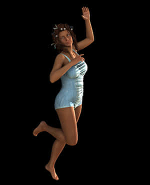 Elegant Dance Pose3 D Model PNG image with transparent background