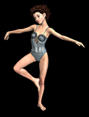 Elegant Dance Pose3 D Model PNG image with transparent background