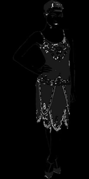 Elegant Dancerin Black Attire PNG