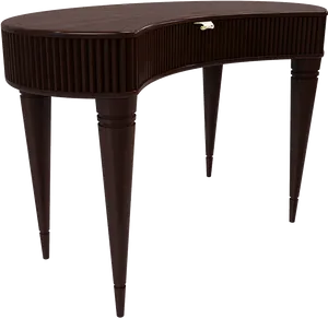 Elegant Dark Wood Dressing Table PNG Image