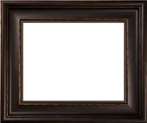 Elegant Dark Wood Frame PNG Image