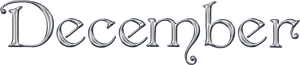 Elegant December Text Design PNG image with transparent background