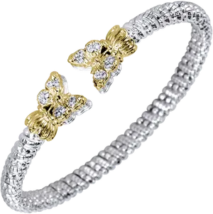 Elegant Diamond Butterfly Bracelet PNG Image