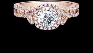 Pirouetta 18k Rose Gold Engagement Ring Geoffreys Diamonds - Designer Ring Diamond, HD Png Download PNG image with transparent background