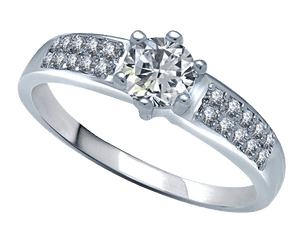 Elegant Diamond Engagement Ring PNG image with transparent background