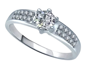 Elegant Diamond Engagement Ring PNG Image