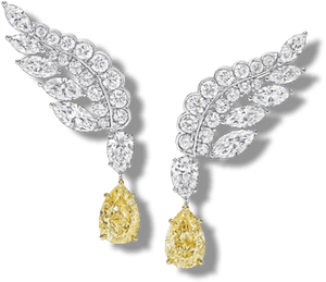 Eagle By Harry Winston, Yellow Diamond Drop Earrings - Pendant, HD Png Download PNG image with transparent background