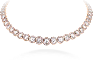 Elegant Diamond Gold Chain Necklace PNG Image