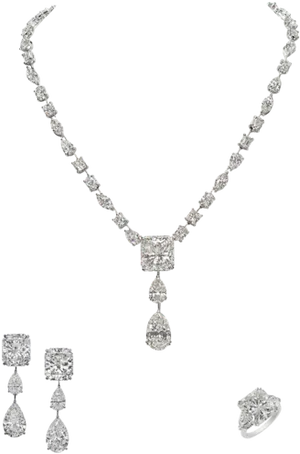 Elegant Diamond Jewelry Set PNG Image