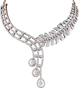 Elegant Diamond Necklace Design PNG Image