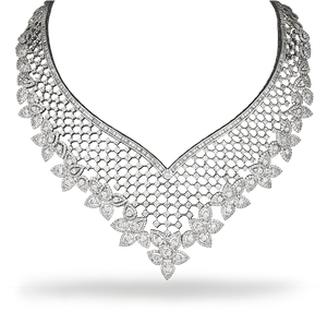 Elegant Diamond Necklace Design PNG Image