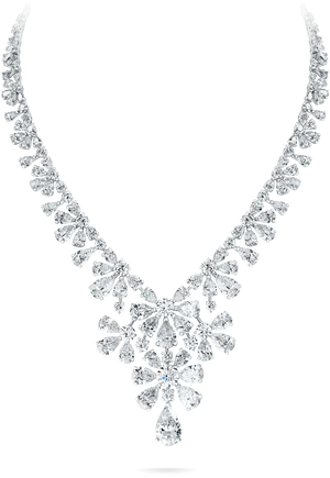 Elegant Diamond Necklace Design PNG Image