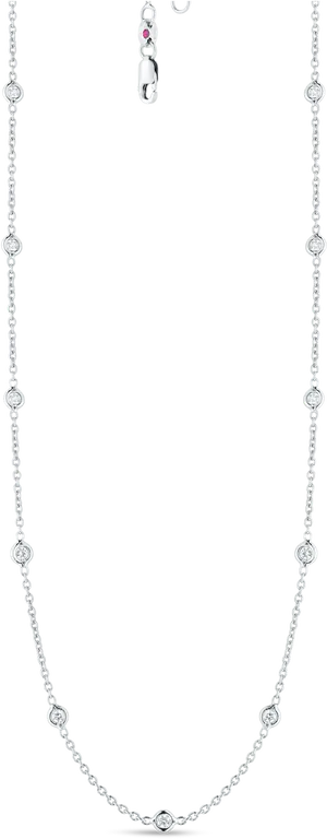 Elegant Diamond Station Necklace PNG Image