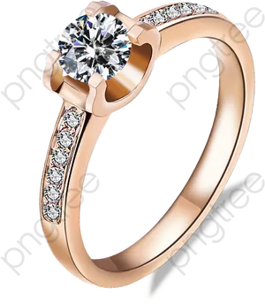 Elegant Diamond Wedding Ring Clipart PNG Image