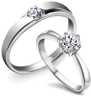 Elegant Diamond Wedding Rings Clipart PNG Image