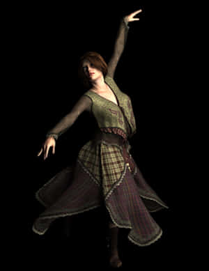 Elegant_ Digital_ Dancer_ Pose PNG