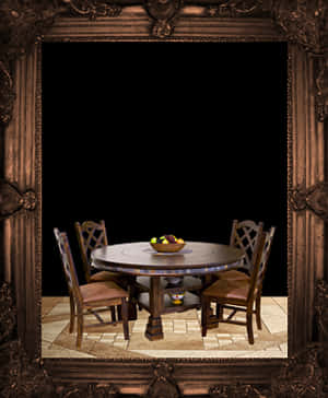 Elegant Dining Table Frame PNG image with transparent background