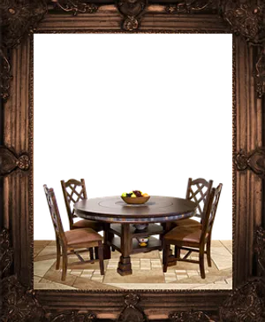 Elegant Dining Table Frame PNG Image