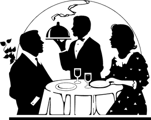 Collection Of Dining - Romantic Dinner Clipart Black And White, HD Png Download PNG with transparent background