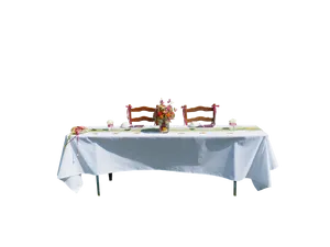 Elegant Dinner Table Setup PNG Image