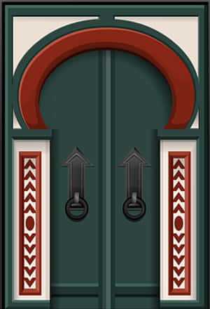 Elegant Double Door Design PNG image with transparent background