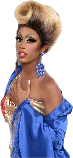 Elegant Drag Queen Portrait PNG Image